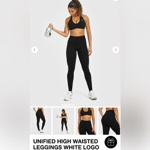 NEW: Oner Active Unified Black Leggings with White Logo. Never worn, no tags